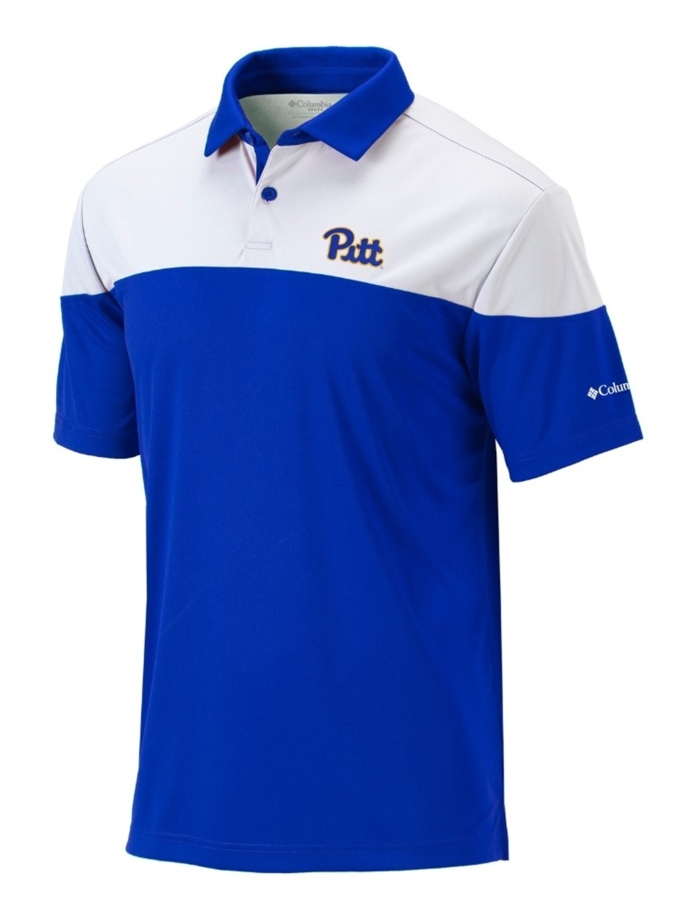 Columbia Pitt Royal Blue and White Polo Mens Small Pittsburgh Panthers